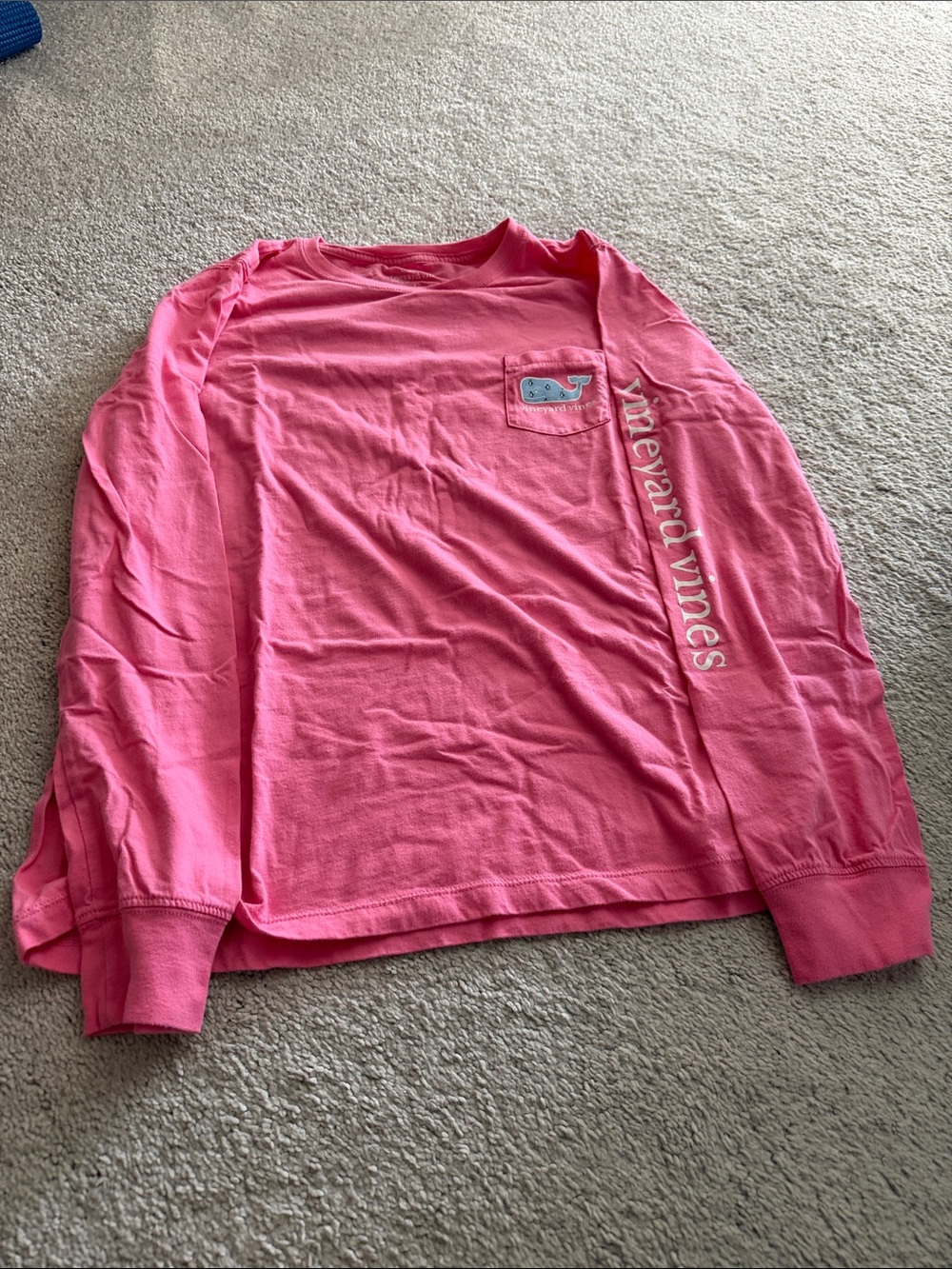 Vineyard Vines Girls Long-Sleeve Pocket Tee - Hot Pink